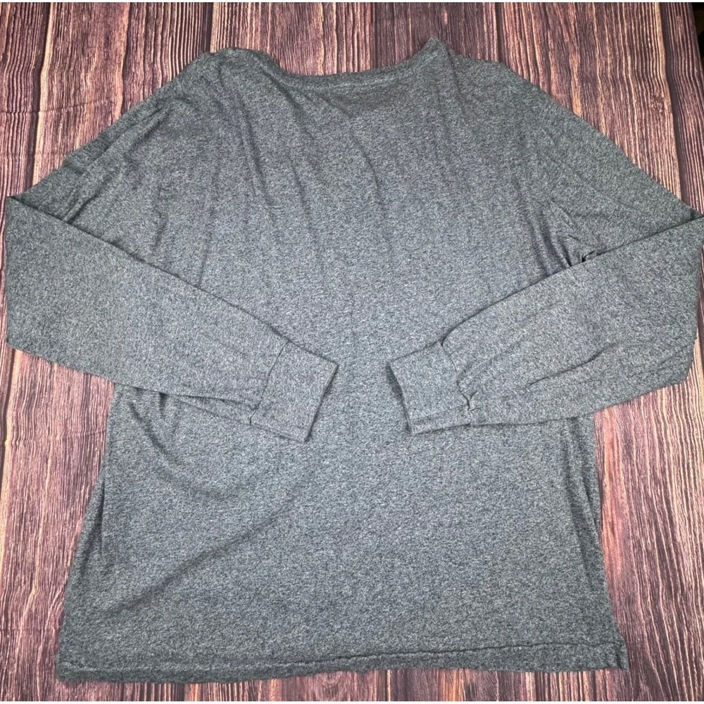 Polo Ralph Lauren Shirt Large Grey Cotton Preppy Long Sleeve Crew Neck Tee L